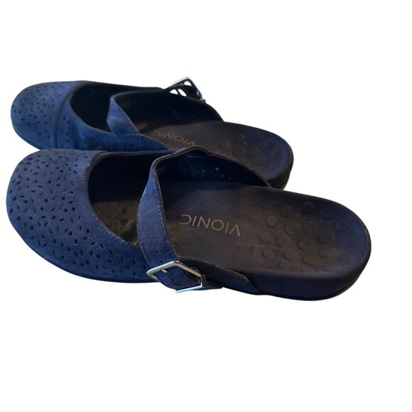 Vionic podiatrist design blue leather clog size 9 - Picture 1 of 5